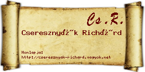 Cseresznyák Richárd névjegykártya
